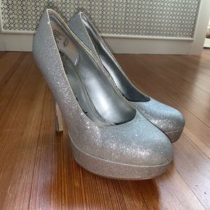 NYE 2023 Silver Sparkly High Heel